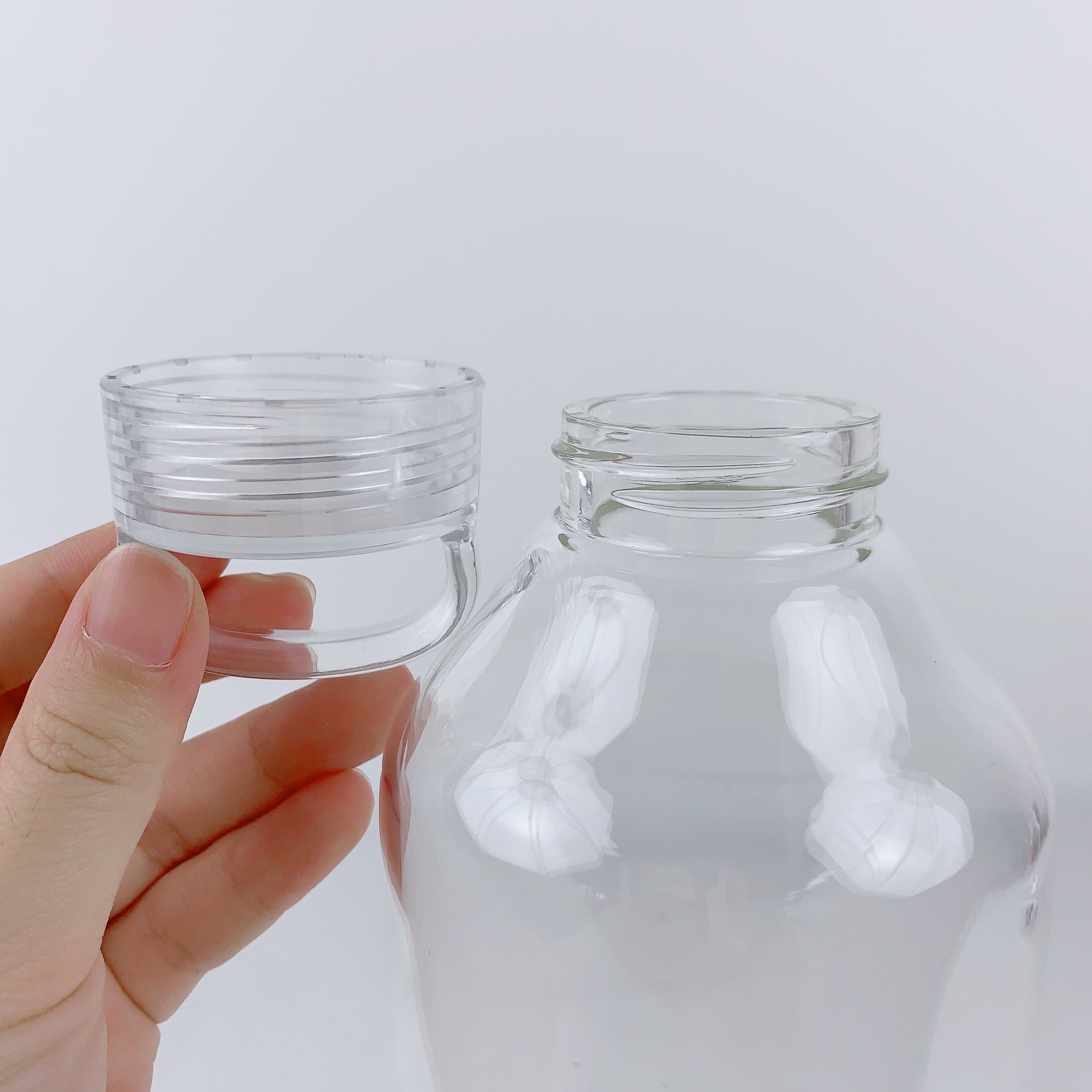 300ml 500ml 900ml Reusable Glass Water Bottle Natural Clear Leak Proof Liquid Storage Container with Lid