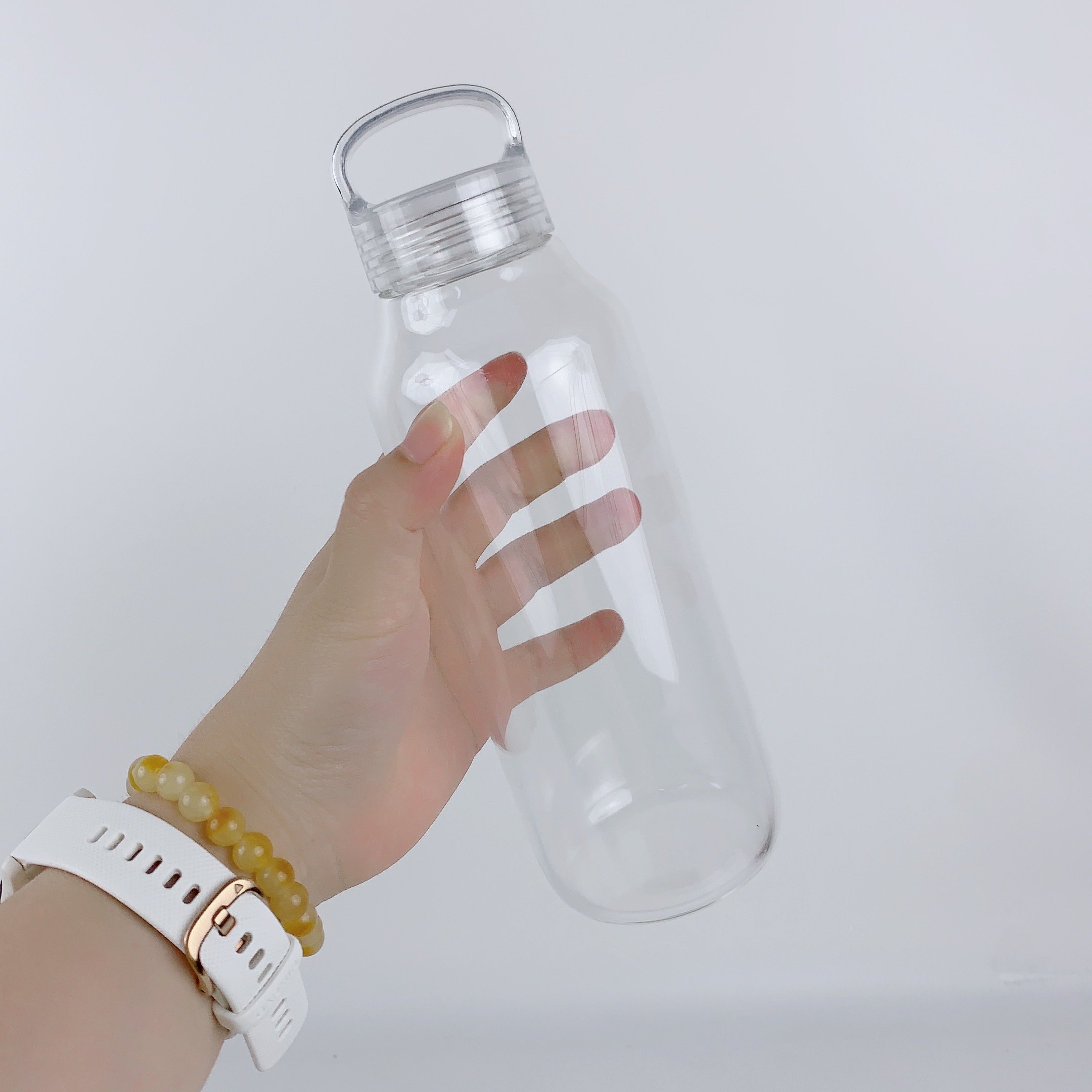 300ml 500ml 900ml Reusable Glass Water Bottle Natural Clear Leak Proof Liquid Storage Container with Lid
