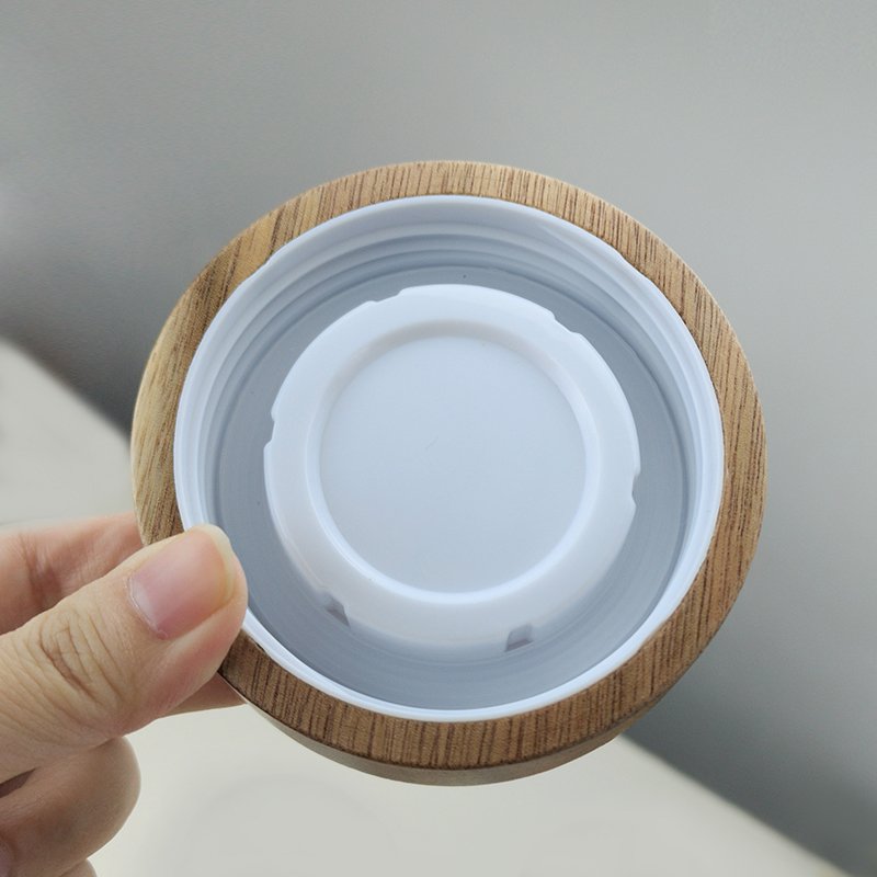 Custom Logo 350ML/500ML/850ML Clear round Glass Jar with Wooden Lid for Spice Storage and Food Including Honey and Jam