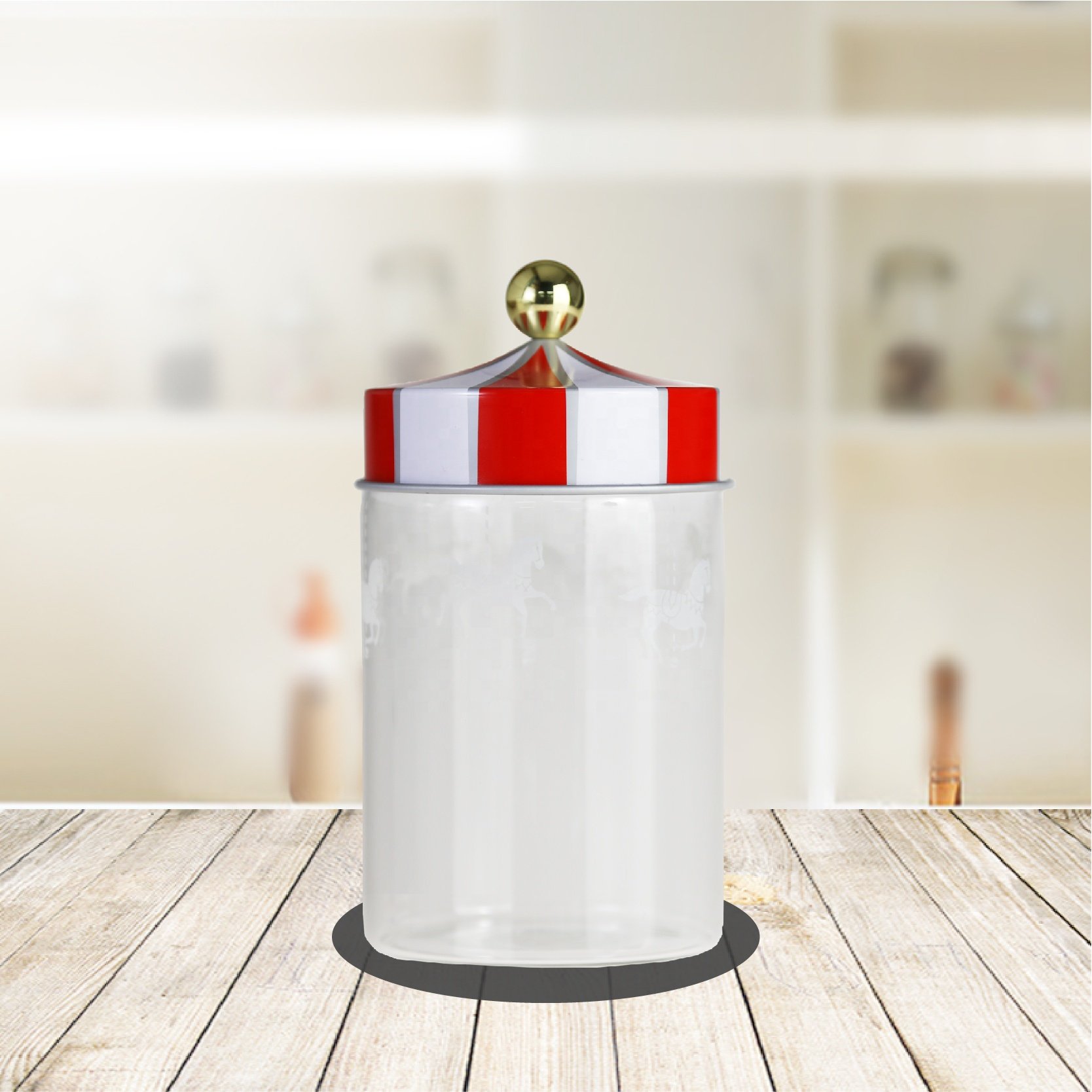 620ml 950ml 1300ml High borosilicate Transparent Machine Made Glass Nut Storage Glass jar with Lid Bottle Glass Jar set