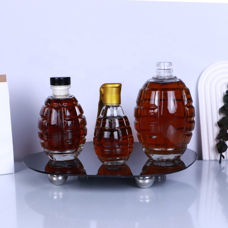 4oz alcohol glass bottle 120ml bomb shape glass bottle for liquor