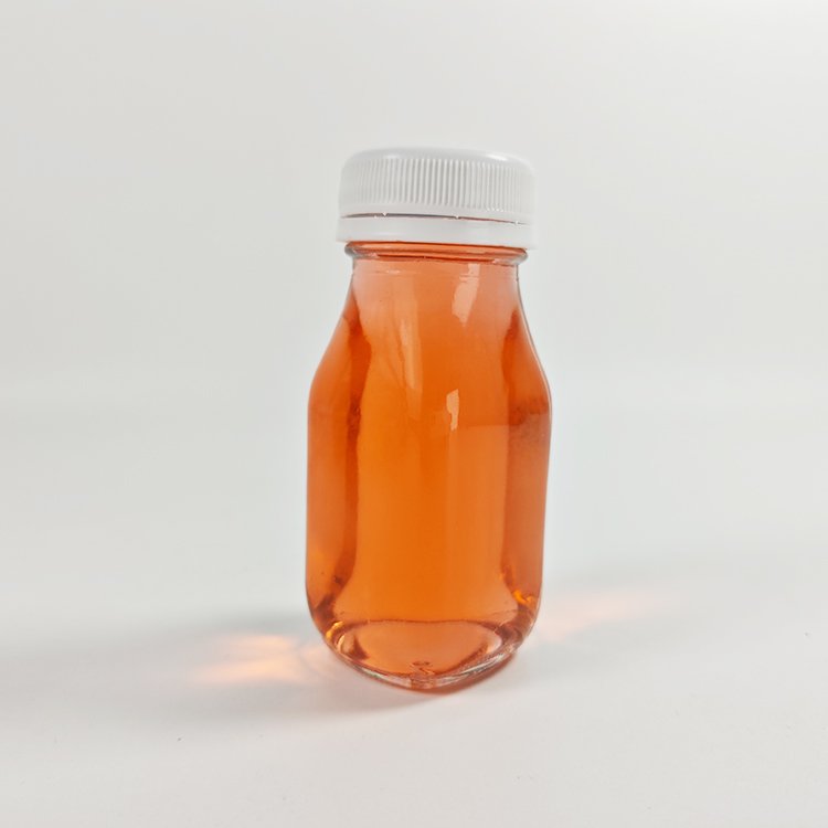 Wholesale recyclable 100ml Clear Beverage Square Glass Bottle Cold Press Fruit Juice Bottles With Airtight Screw Cap