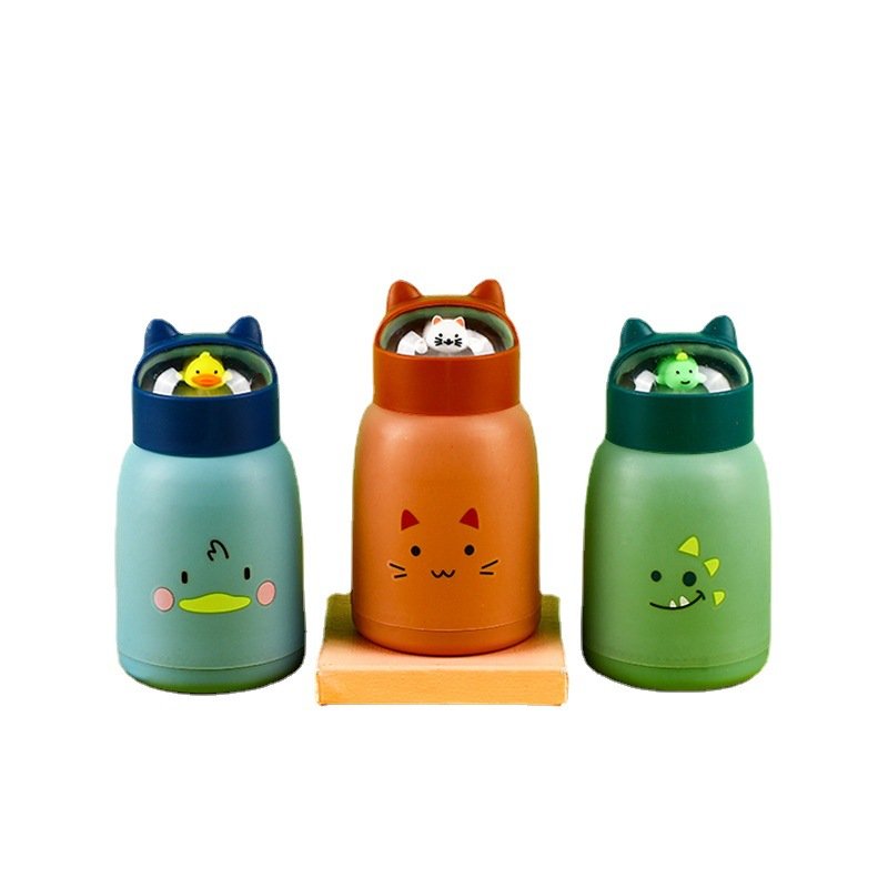 New style children's gifts Double Layers Plastic Glass Juice Milk Water Bottle 360ml with cartoon Lid