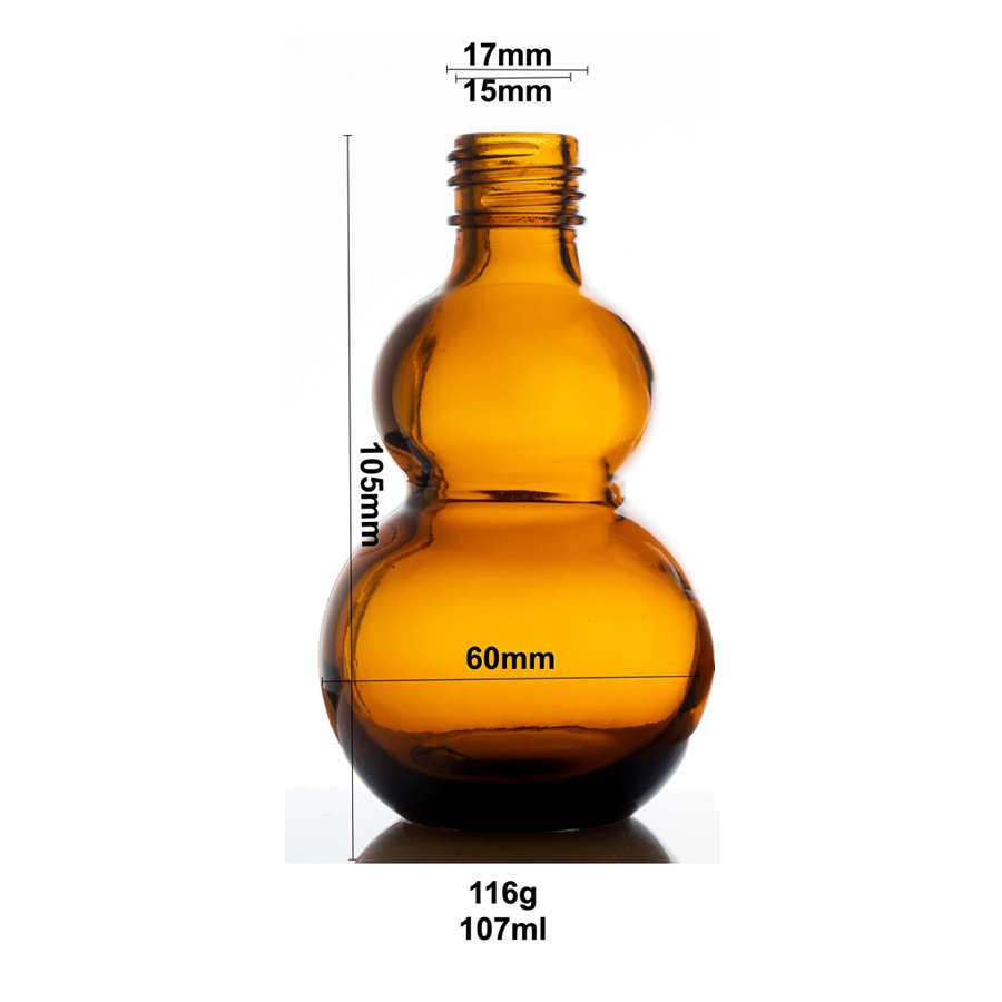 Berlin Packaging Gourd 100ml Amber Cosmetic Glass Bottle Hot Sale Premium Customized Mini Essential Oil Glass Dropper Bottle