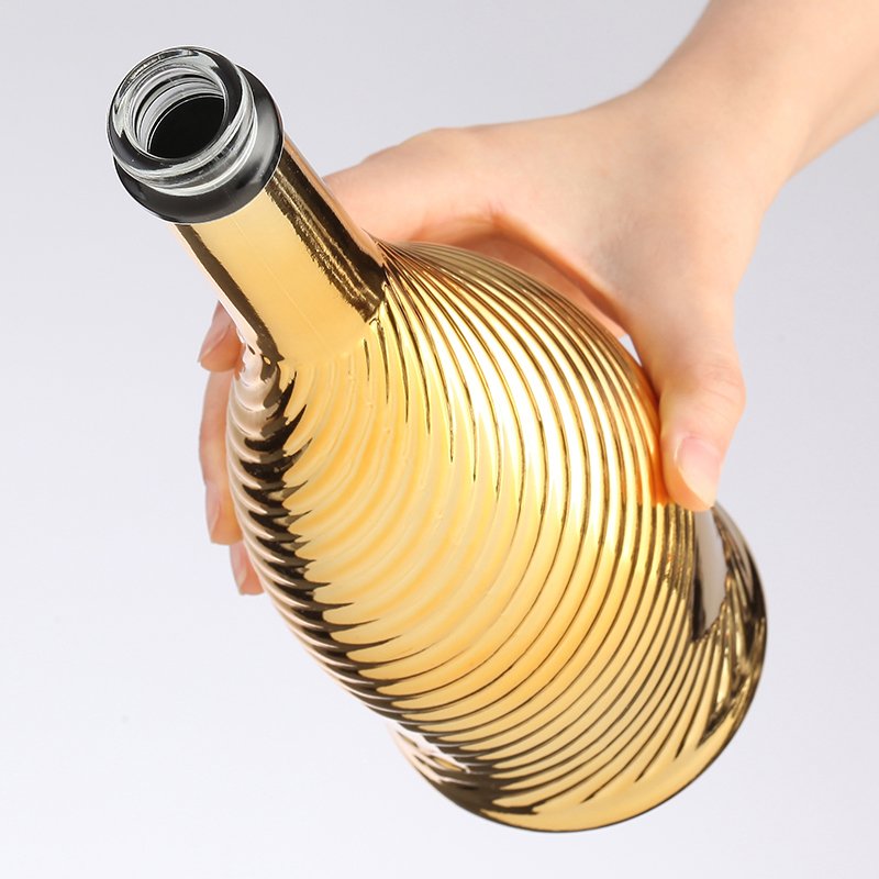 750ML CHAMPAGNE BOTTLE GOLDEN FROSTED GLASS BOTTLE LUXURY BOTTLE