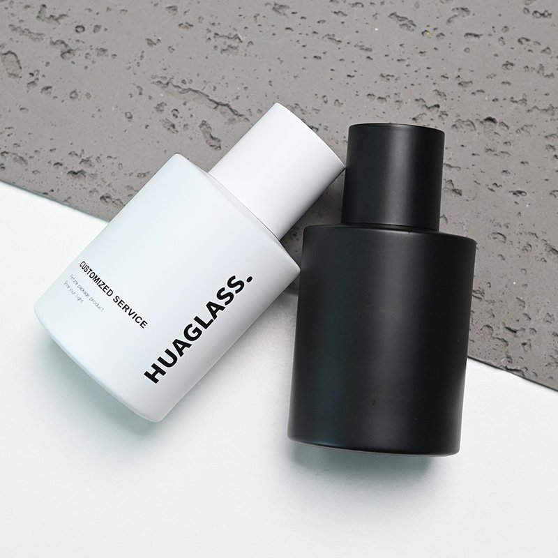 50ml Painted Glass Bottles 30ml Fragrance Perfume Cosmetics Beauty Spraying Black White Painted Bottle 100ml