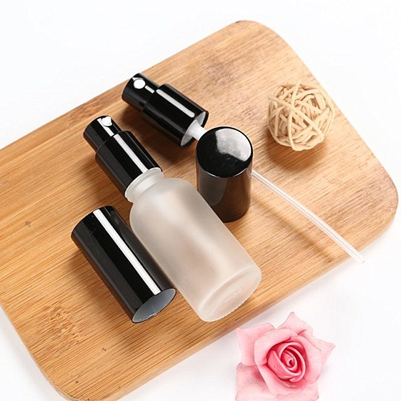 Round perfume bottle 5ml 10ml 15ml 20ml 30ml 50ml 100ml glass bottle with spray or lotion pump for perfume, serum, lotion