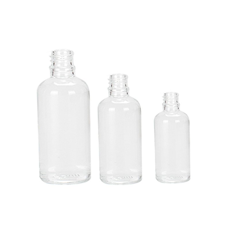 Round perfume bottle 5ml 10ml 15ml 20ml 30ml 50ml 100ml glass bottle with spray or lotion pump for perfume, serum, lotion