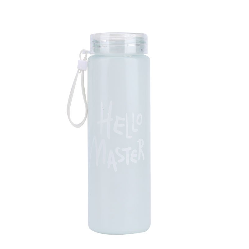 Hot Selling Sports Portable Water Bottle Glass Lovely Motivational Water Bottle With Lifting Rope