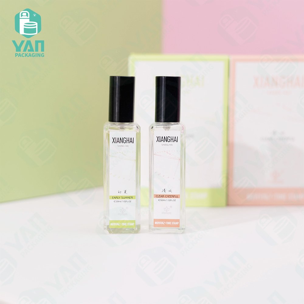 YAN Packaging 30ml square empty glass bottle luxury paper boxes cosmetic perfume packaging gift boxes