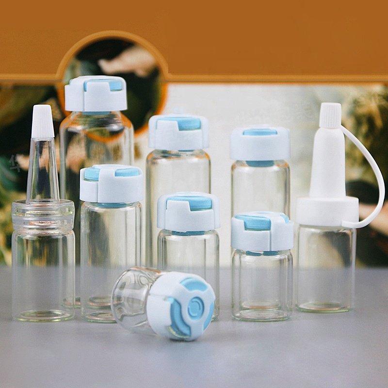 10ml 20ml amber glass Ampoule Essential Oil Bottle clear 5ml 7ml Penicillin Pharmaceutical Injection Vial with Rubber Stopper