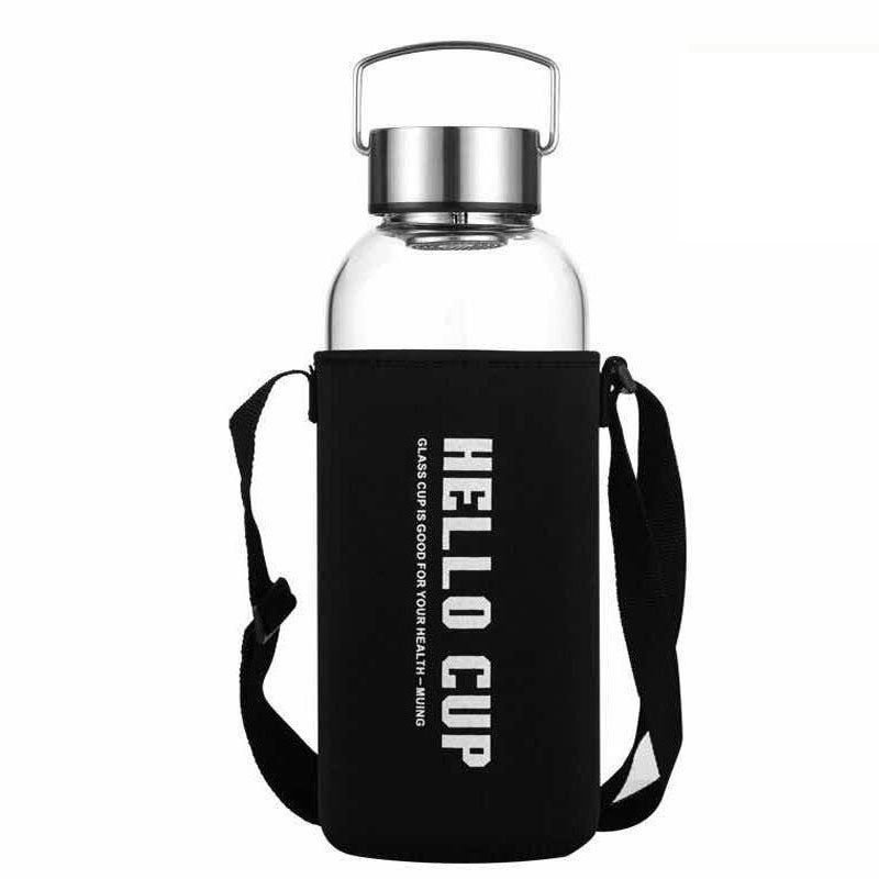 Large borosilicate 64 oz Thickened Neoprene Sleeve 64 oz Glass Water Bottle 2 liter Glass Bottle