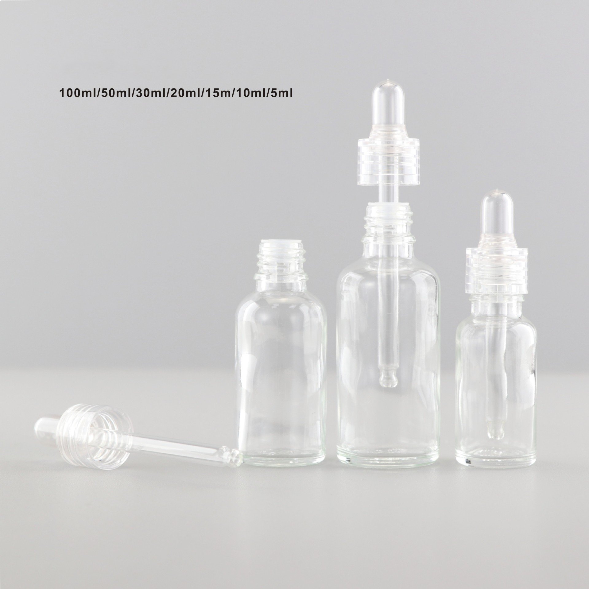 Serum Bottle 30ml Essential Oil Glass Dropper Bottle 50ml 100ml Clear Glass