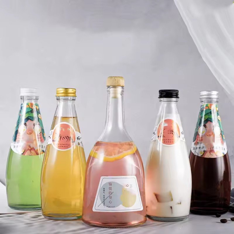 Glass factory best sell 290ml 330ml 375ml Natural Sake Rice Wine Glass Bottles For Alcoholic Beverages Drink water bulk sale