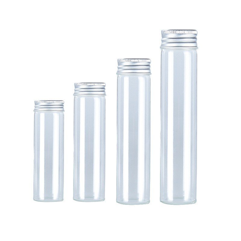 50ml 80ml 120ml 150ml 200ml 240ml silver aluminum cap transparent medical glass bottle
