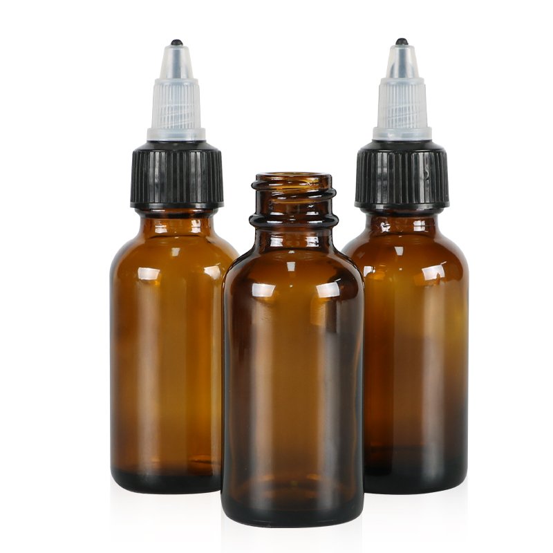 Different Kinds of Amber Frosted Amber Brown Clear Boston Round Glass Bottles with dropper