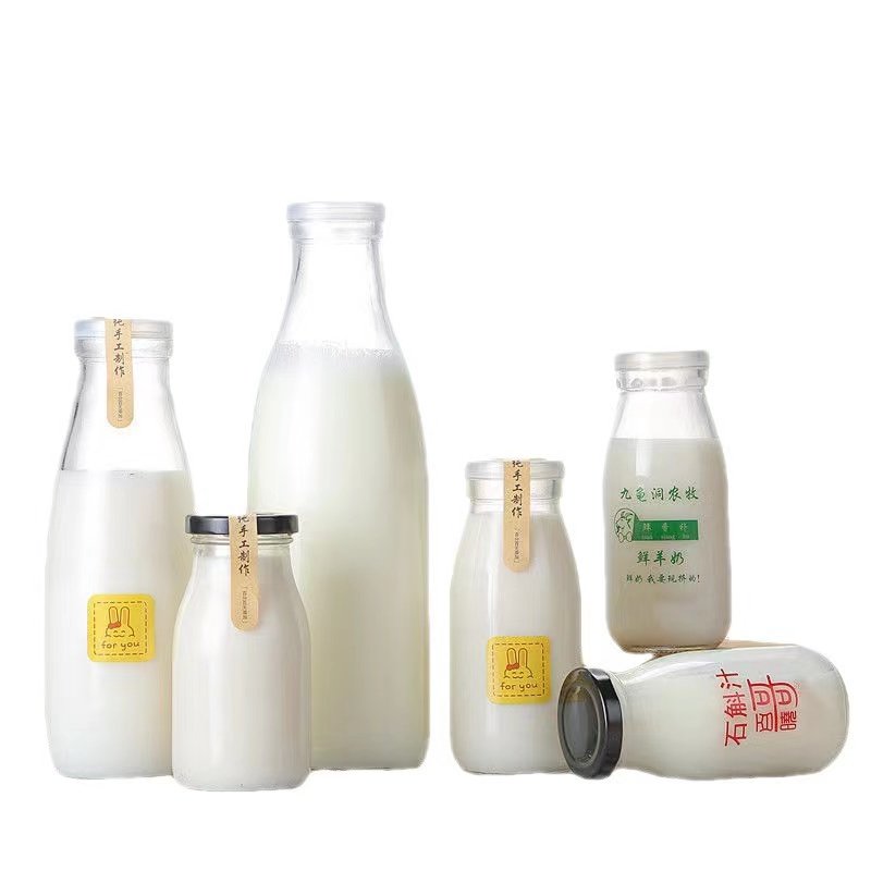 Branded Unbranded flint clear twist off glass bottle for milk coffee juice 250ml 500ml 568ml 750ml 1000ml 2000ml