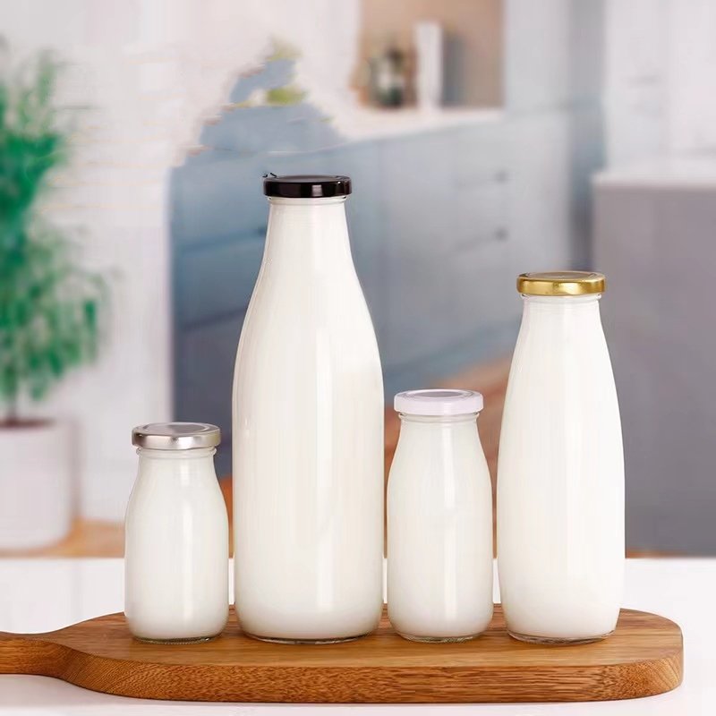 Branded Unbranded flint clear twist off glass bottle for milk coffee juice 250ml 500ml 568ml 750ml 1000ml 2000ml