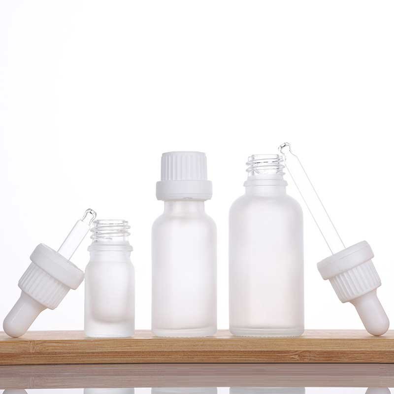 Childproof Cap Oil Glass Dropper Bottle 5ml 10ml 15ML 20ML 30ml 50ml 100ml Frosted Clear Glass Dropper