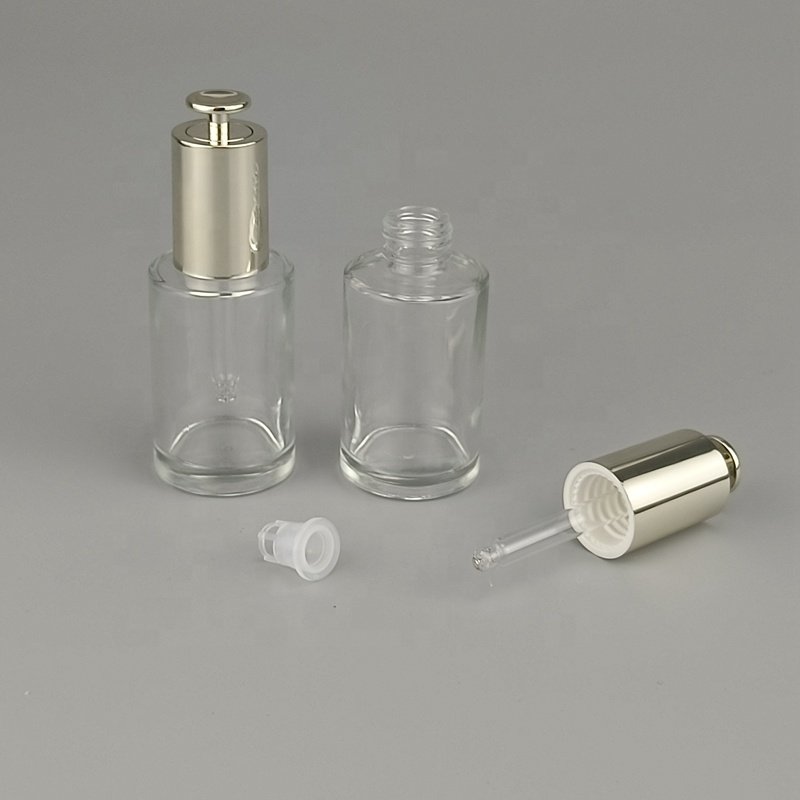 press dropper bottle 1 oz cosmetic dropper bottle 30 ml serum dropper glass bottle white 18 mm press button cap