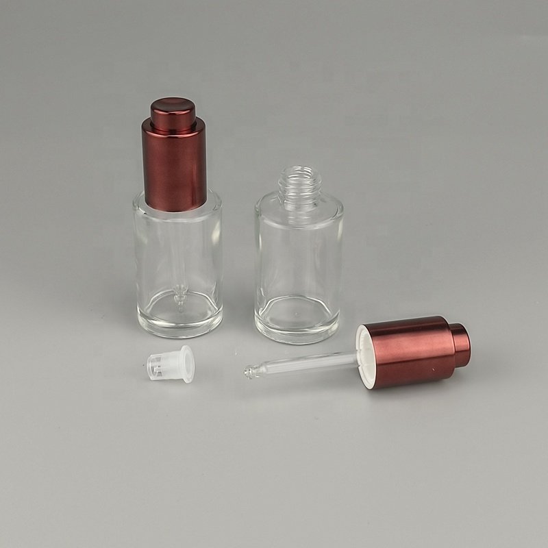 press dropper bottle 1 oz cosmetic dropper bottle 30 ml serum dropper glass bottle white 18 mm press button cap