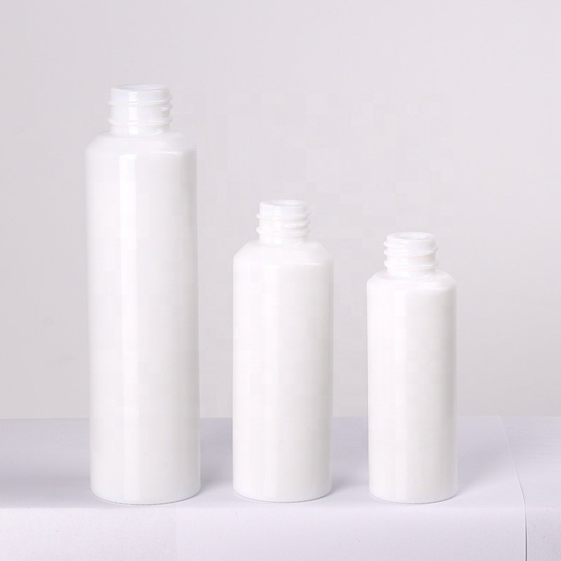 sloping shoulder white glass bottle 30 ml 50 ml opal glass bottle 100 ml 120 ml cosmetic bottle and 50 ml glass jar with lid