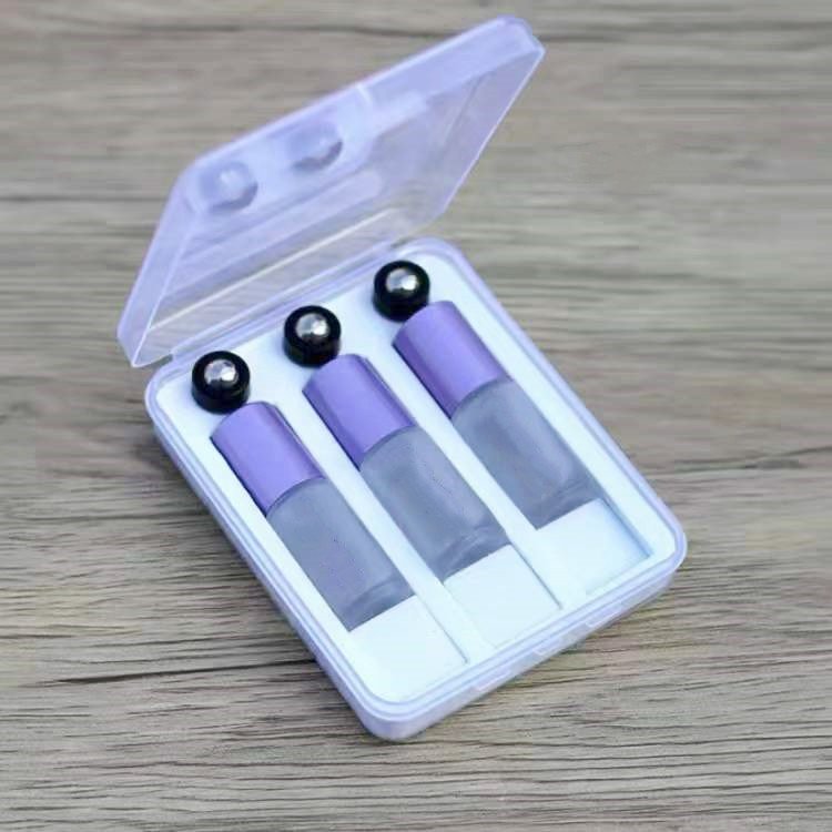5ml 10ml Colored Glass Roller Bottle Set Cosmetic Essential Oil Roll On Glass Bottle With Box