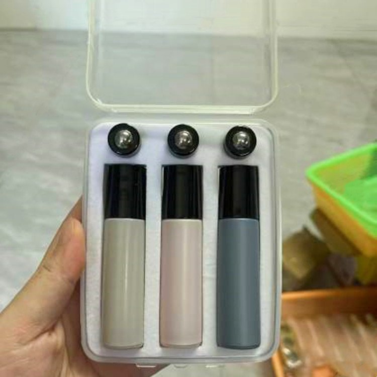 5ml 10ml Colored Glass Roller Bottle Set Cosmetic Essential Oil Roll On Glass Bottle With Box