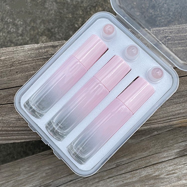 5ml 10ml Colored Glass Roller Bottle Set Cosmetic Essential Oil Roll On Glass Bottle With Box