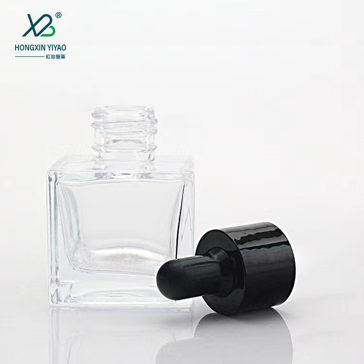 Manufacturers stock 10ml 30ml square bottle glass bottle cosmetics essential oil thick bottom dropper bottle