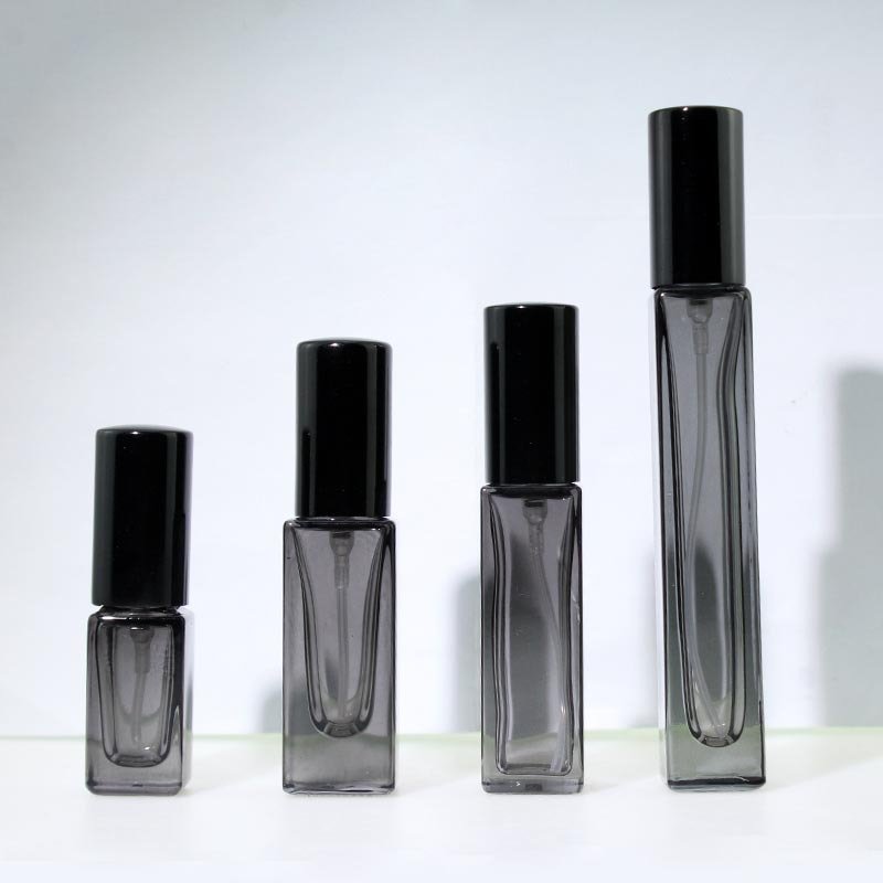 5ml 10ml 30ml Empty Fragrance Atomizer Cosmetic Packaging Clear 10 ml Square Perfume Glass Bottle with Spray Pump Cap