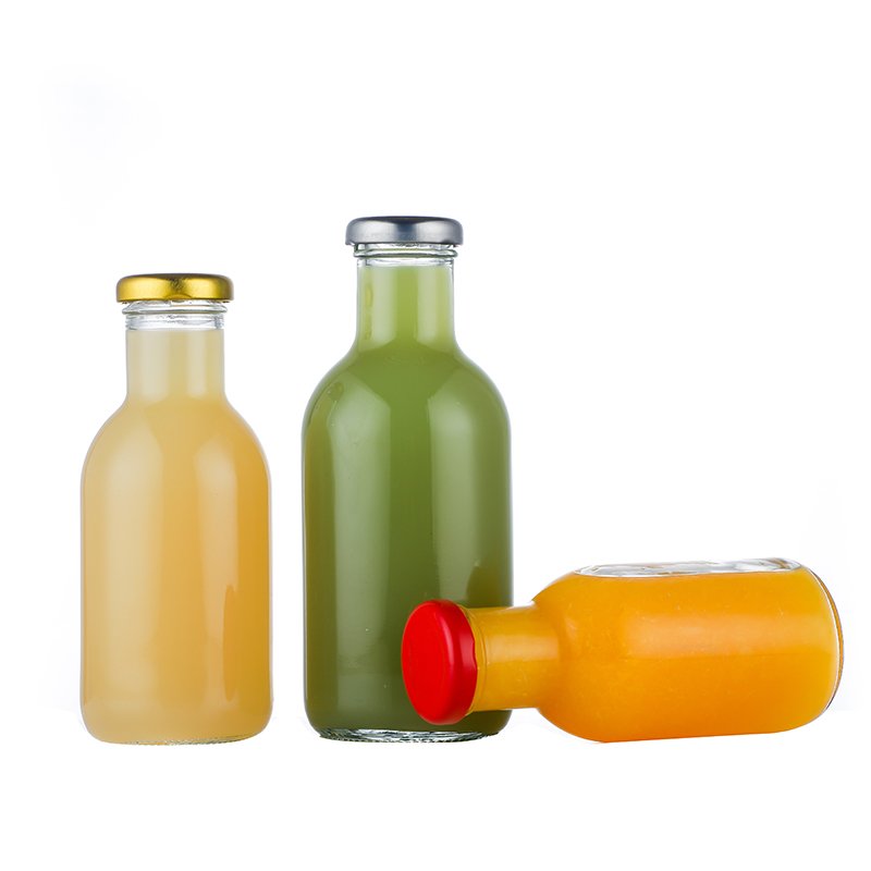 9OZ 12OZ 16OZ Empty Glass Juicy Bottles Beverages Glass Glass Bottles for Beverage with Metal Lid