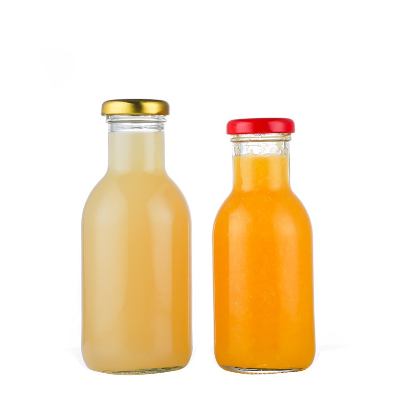 9OZ 12OZ 16OZ Empty Glass Juicy Bottles Beverages Glass Glass Bottles for Beverage with Metal Lid