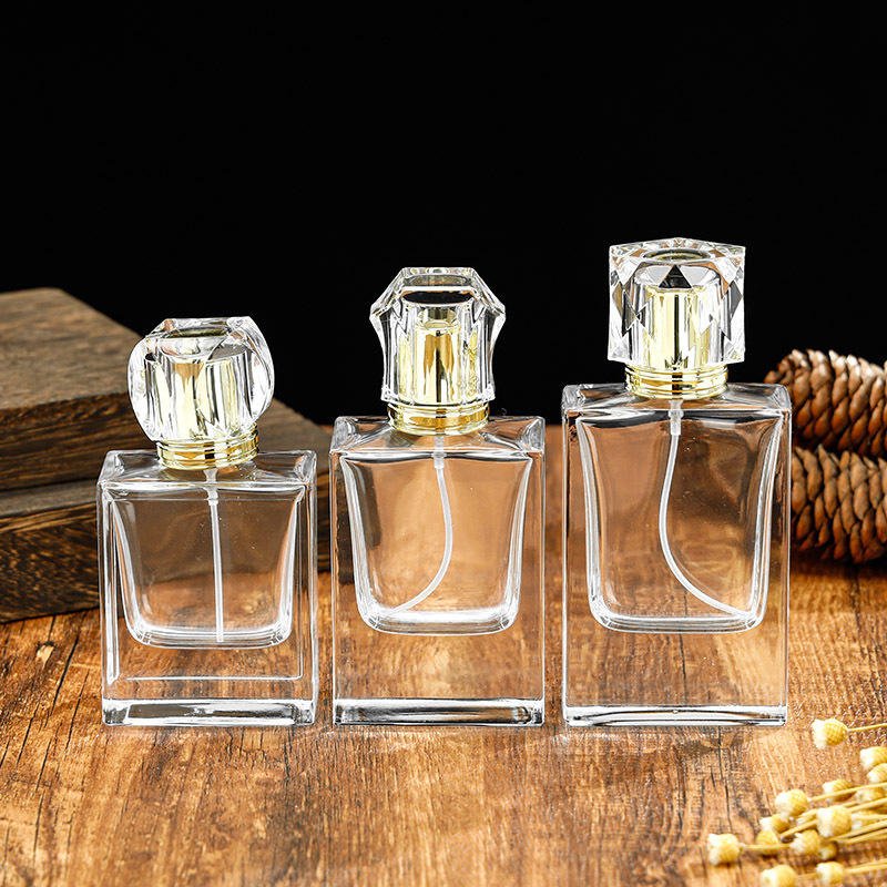 30ml 50ml Luxury Striped Perfume bottle Empty glass Perfume bottles Women Round Transparent Cosmetic Spray bottle Atomizer