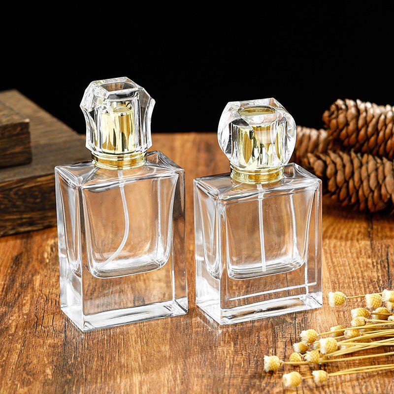 30ml 50ml Luxury Striped Perfume bottle Empty glass Perfume bottles Women Round Transparent Cosmetic Spray bottle Atomizer