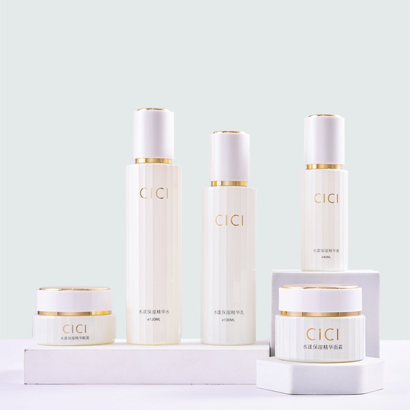 30g 50g 40ml 100ml 120ml cosmetic glass bottle set skin care packaging purple cosmetic face cream jar lotion pump spray bottle