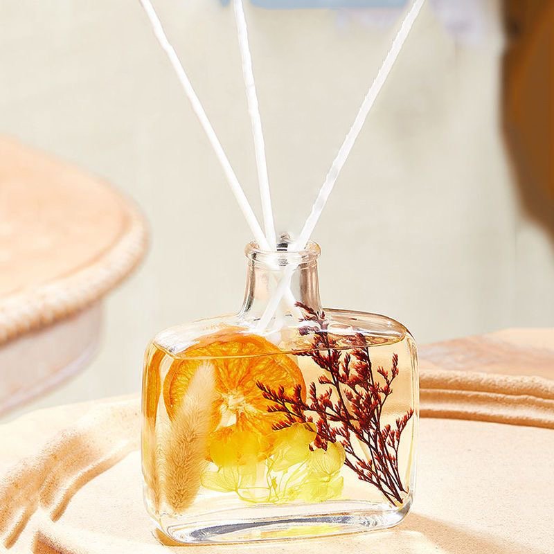 200ml 330ml Transparent Cute Empty Luxury Flat Perfume Diffuser Glass Bottle with Cork for Reed Diffuser