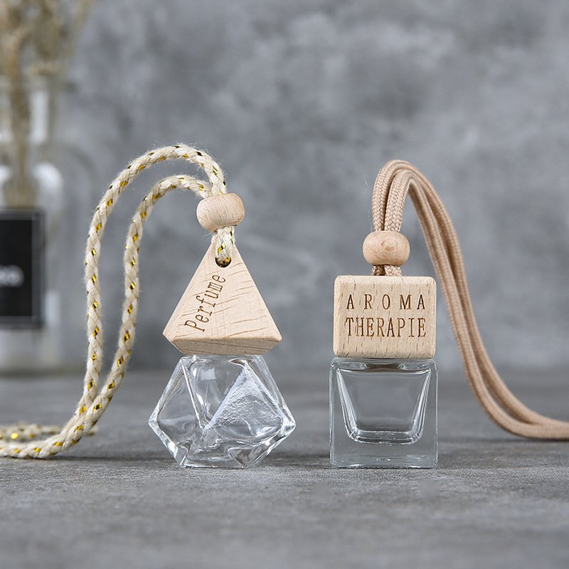 Empty 6ml 8ml Air Freshener Glass bottle Car Fragrance Pendant Custom Scents Hanging Car Perfume Diffuser Bottle