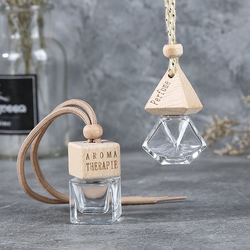 Empty 6ml 8ml Air Freshener Glass bottle Car Fragrance Pendant Custom Scents Hanging Car Perfume Diffuser Bottle