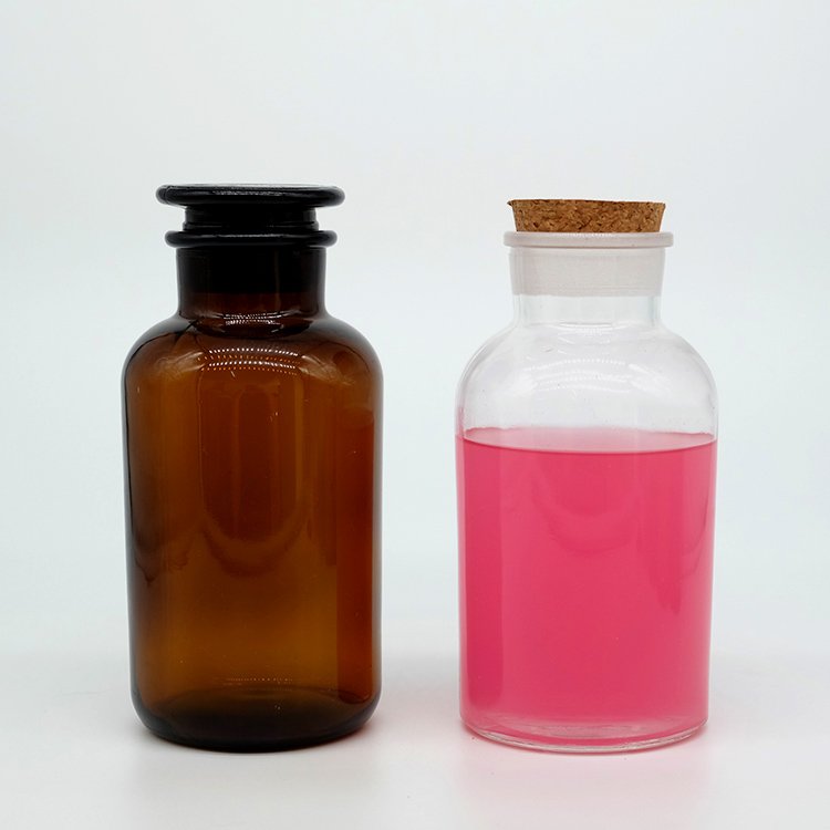 Various Sizes Wide Mouth Round Reagent Bottle with Cork or Glass Lids for Sundries Pray Blessing Candle
