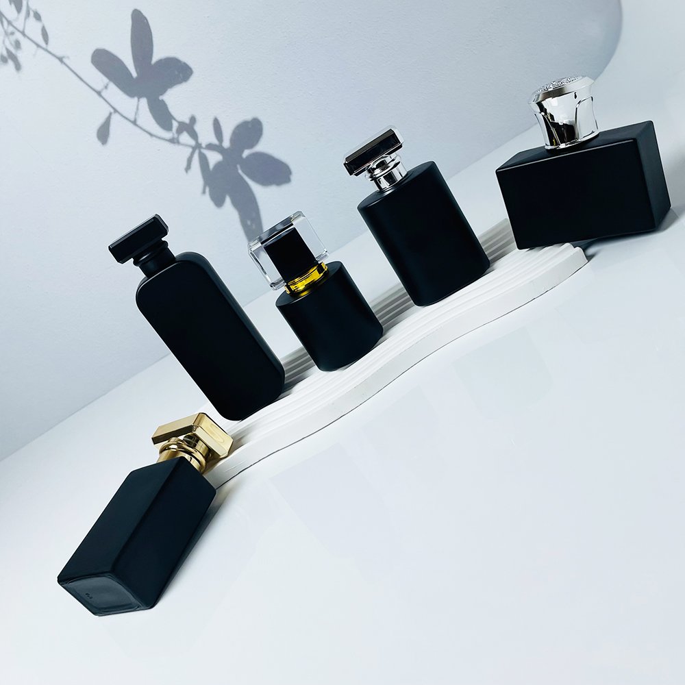 Glass Bottle Manufacturer 30Ml 50Ml 100Ml Black Square Rectangle Shape Clear Spray Glass Refillable Atomizer Perfume Bottle