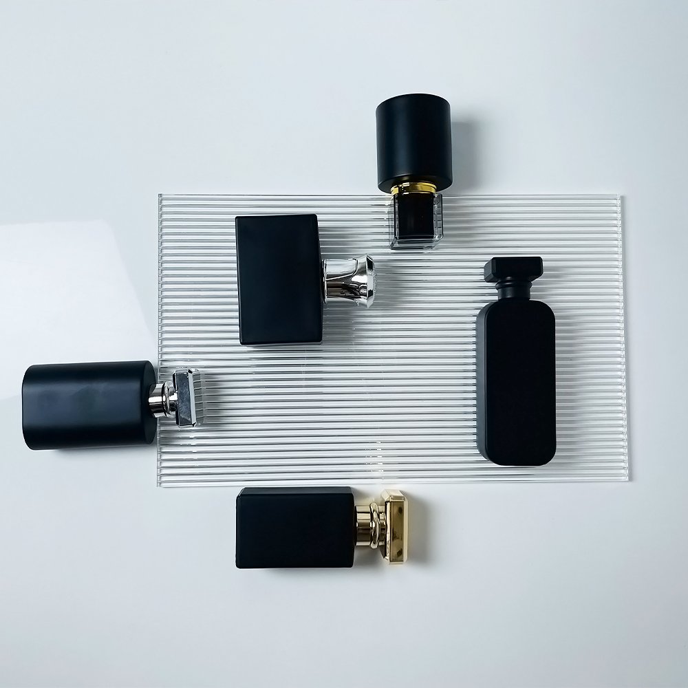 Glass Bottle Manufacturer 30Ml 50Ml 100Ml Black Square Rectangle Shape Clear Spray Glass Refillable Atomizer Perfume Bottle