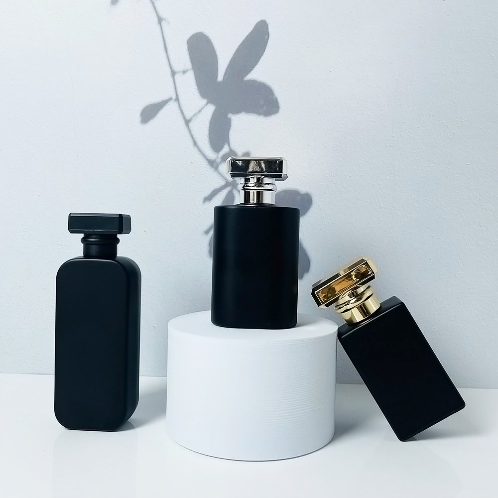 Glass Bottle Manufacturer 30Ml 50Ml 100Ml Black Square Rectangle Shape Clear Spray Glass Refillable Atomizer Perfume Bottle