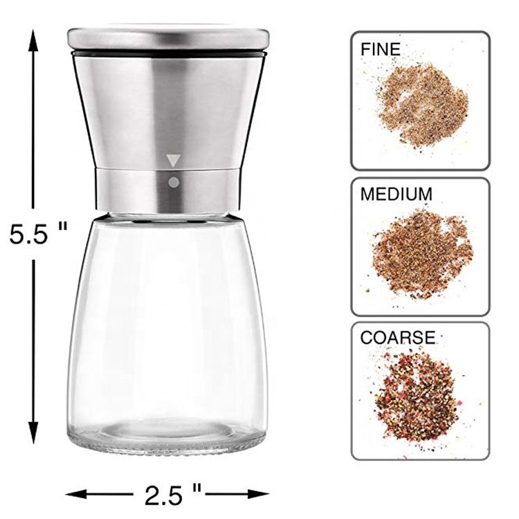 Premium Salt and Pepper Grinder Chilli Spice Jar Manual Salt and Pepper Grinder Mill Bottle Set Manufacturer