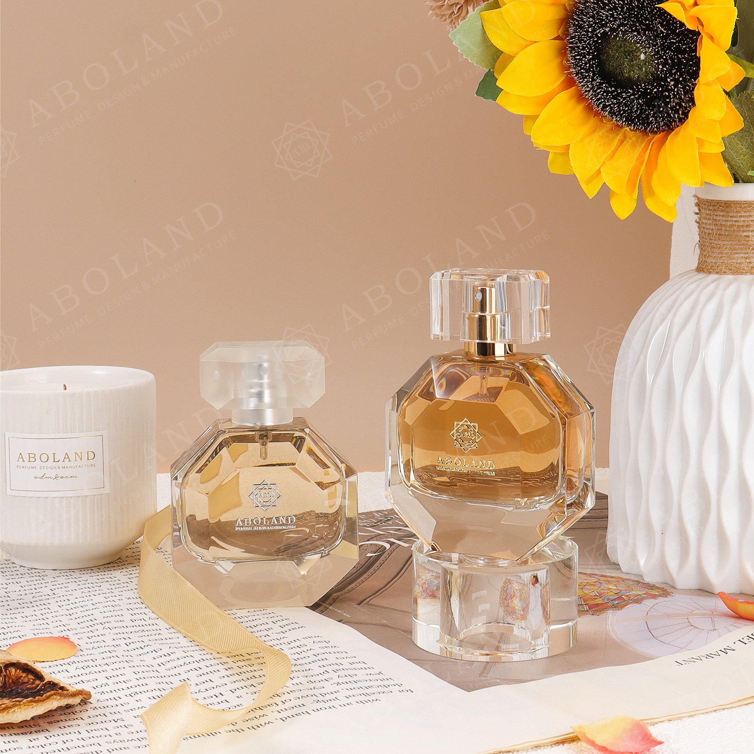 Customized Round Irregular Perfume Bottle with Logo Clear Perfume Bottle 50ml 100ml Glass Bottles