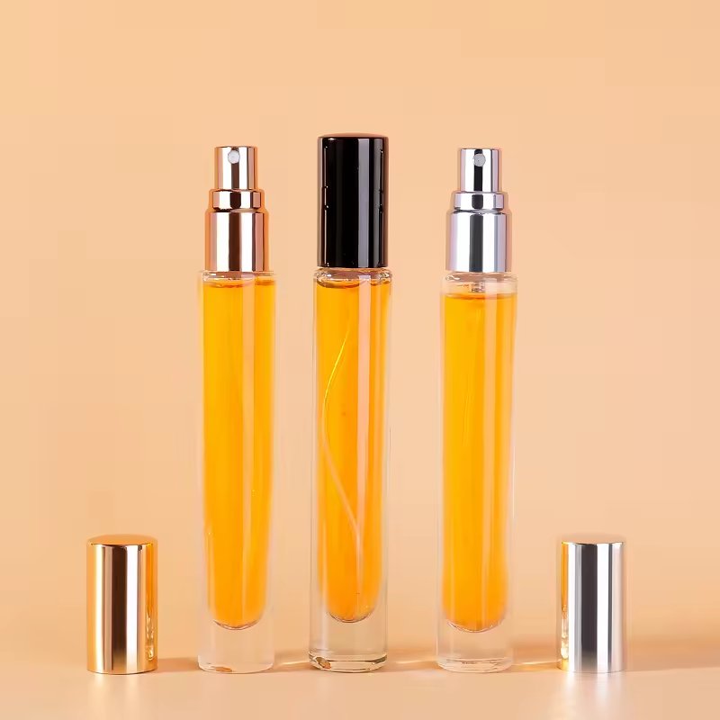 10ml Portable Perfume Glass Bottle Thick Bottom With Aluminum Mist Spray Lids Atomizer For Perfume Package Easy Refill