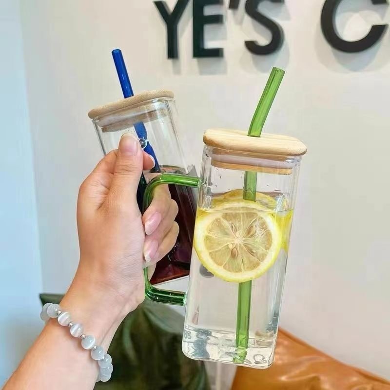 Glass Mug wholesale bulk gifts Home Gift Ideas Square Mouth High Borosilicate Glass For hot printing