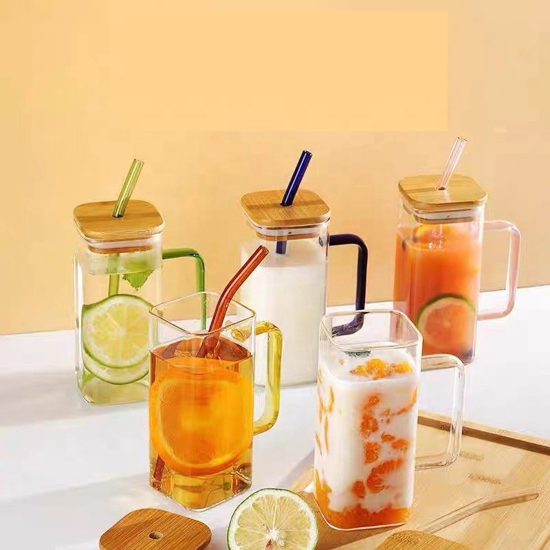 Glass Mug wholesale bulk gifts Home Gift Ideas Square Mouth High Borosilicate Glass For hot printing