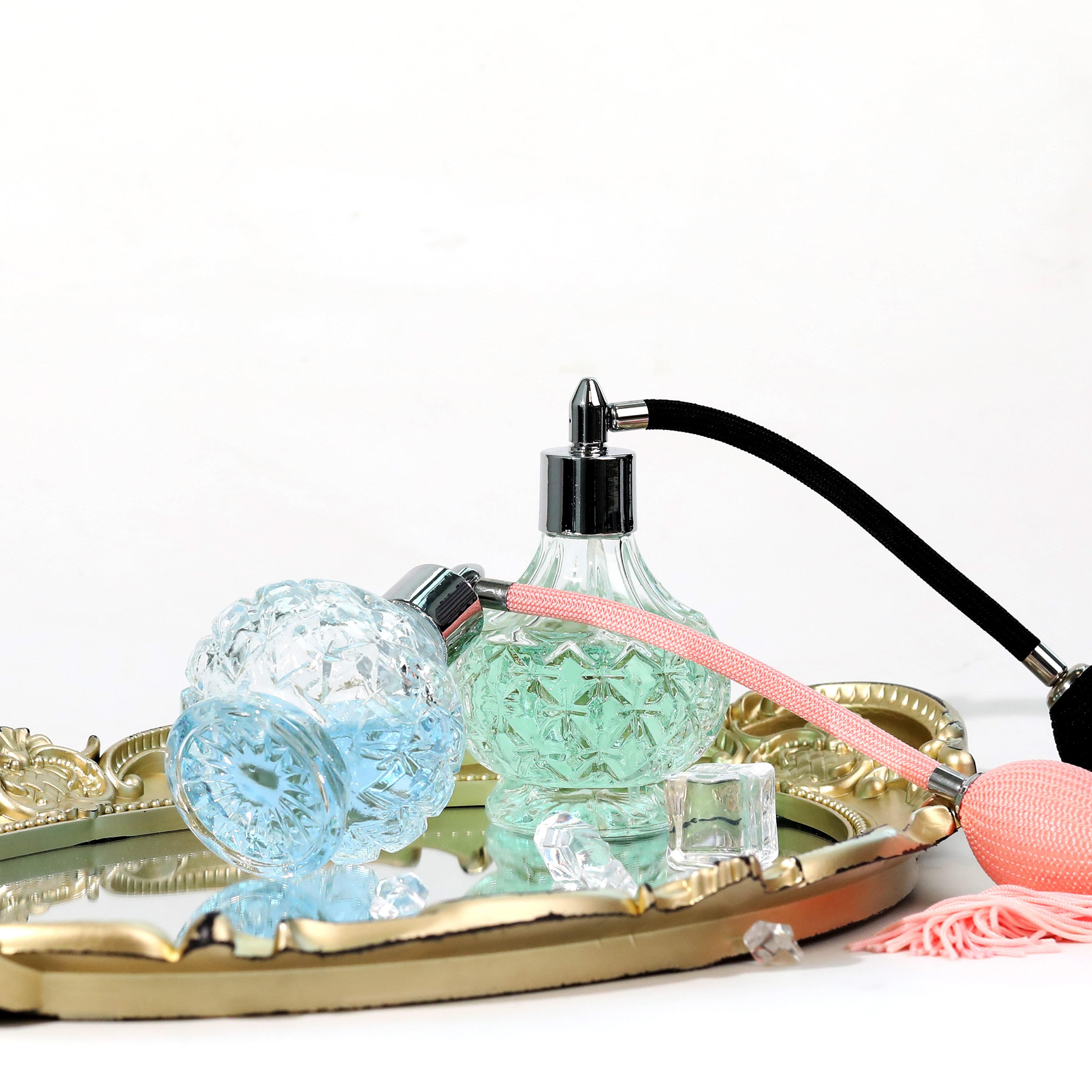 Hot Selling Luxury 80Ml Vintage Crystal Perfume Bottle Atomizer With Squeeze Bulb And Tassel Spray Mounting
