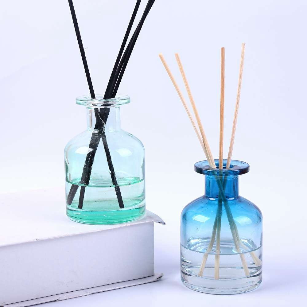 Custom Blue Round Luxury Aromatherapy Home Decoration Glass Bottles 100ml